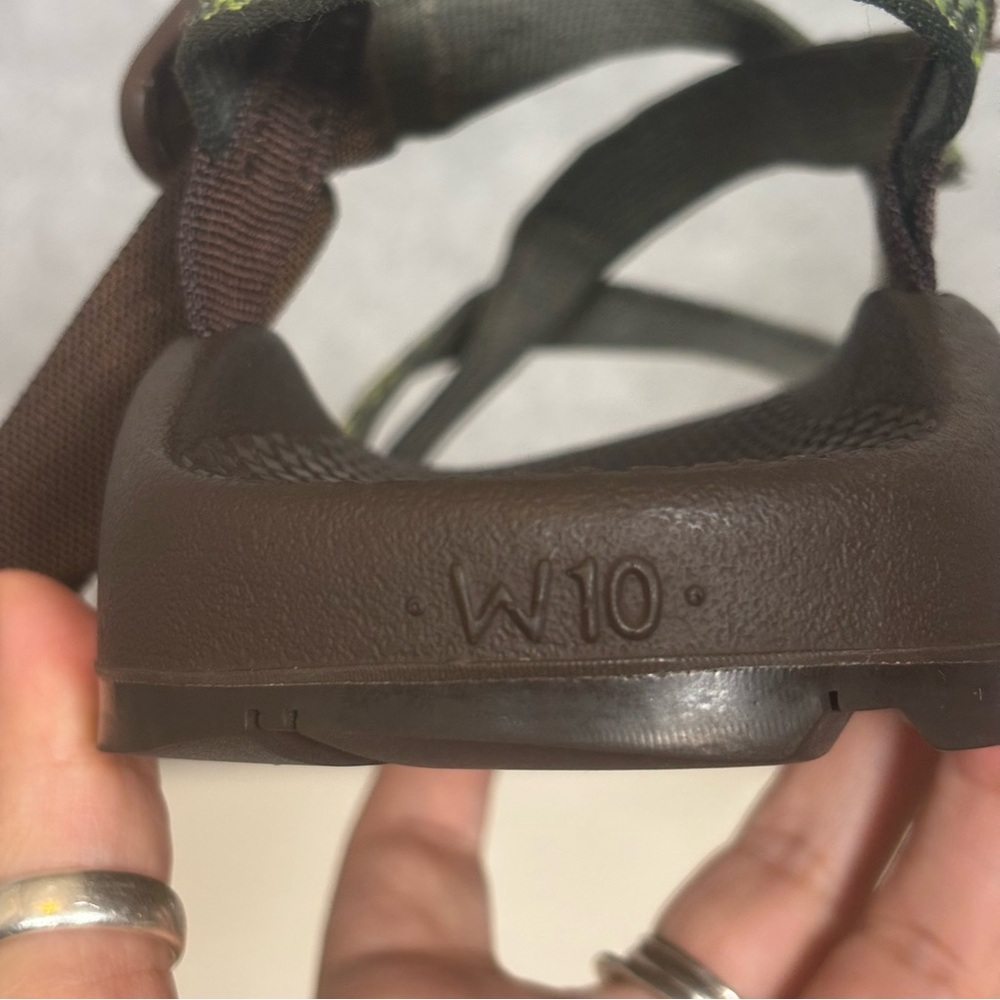 Chaco Z/1 Adjustable Strap Classic Diamond Pattern Sandals-Green-Women Size 10 - Picture 9 of 10